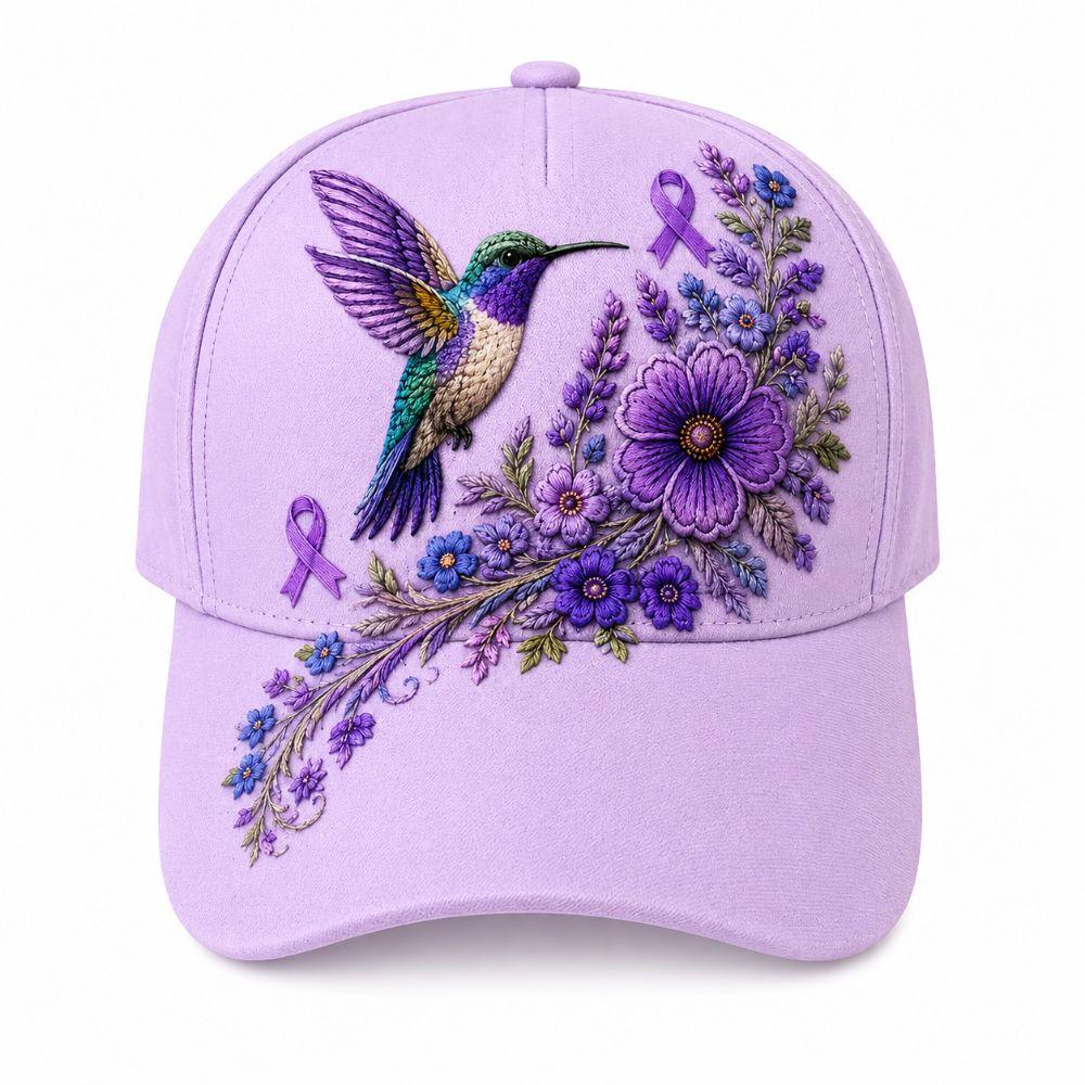 Forget-me-not Floral Print Bird Garden Morning Hat Hummingbird Print Sun Hat For Women