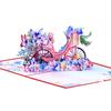Creative Flower Butterfly Bicycle Pop Up Greeting Card 3D Handmade Paper Surprise Card for Birthdays and Weddings