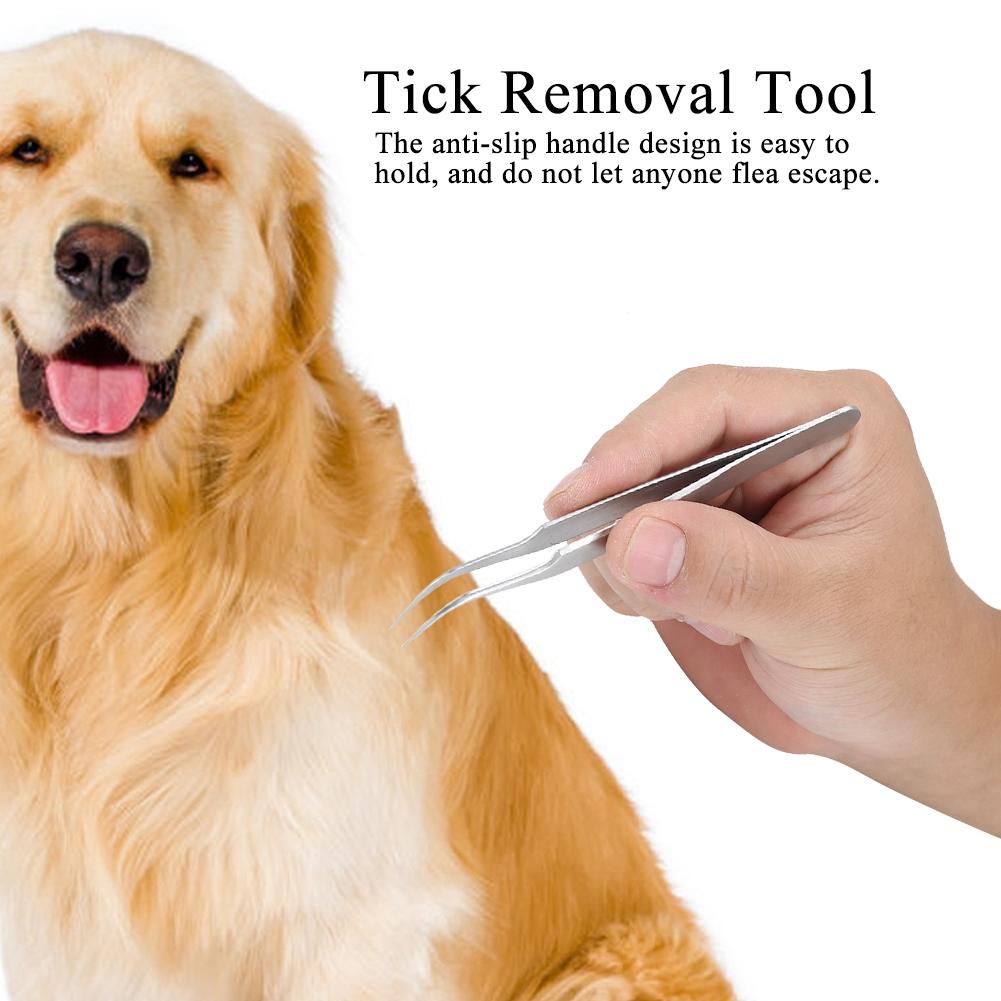 Stainless Steel Pet Dog Cat Tick Removal Fork Tweezers Clip Remover Grooming Tool Accessories