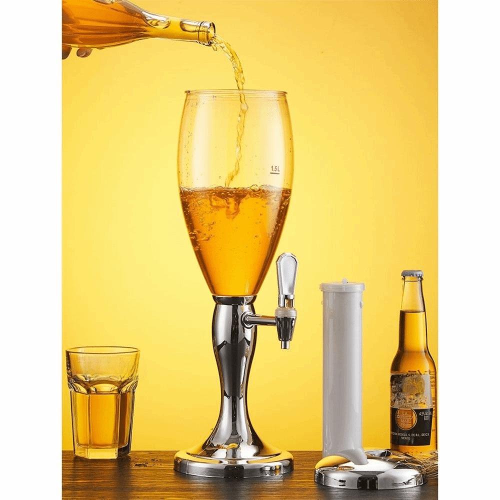 Dual-Head Faucet Beer Dispenser with Icicles Beverage Machine Drink Holder  Restaurant Use