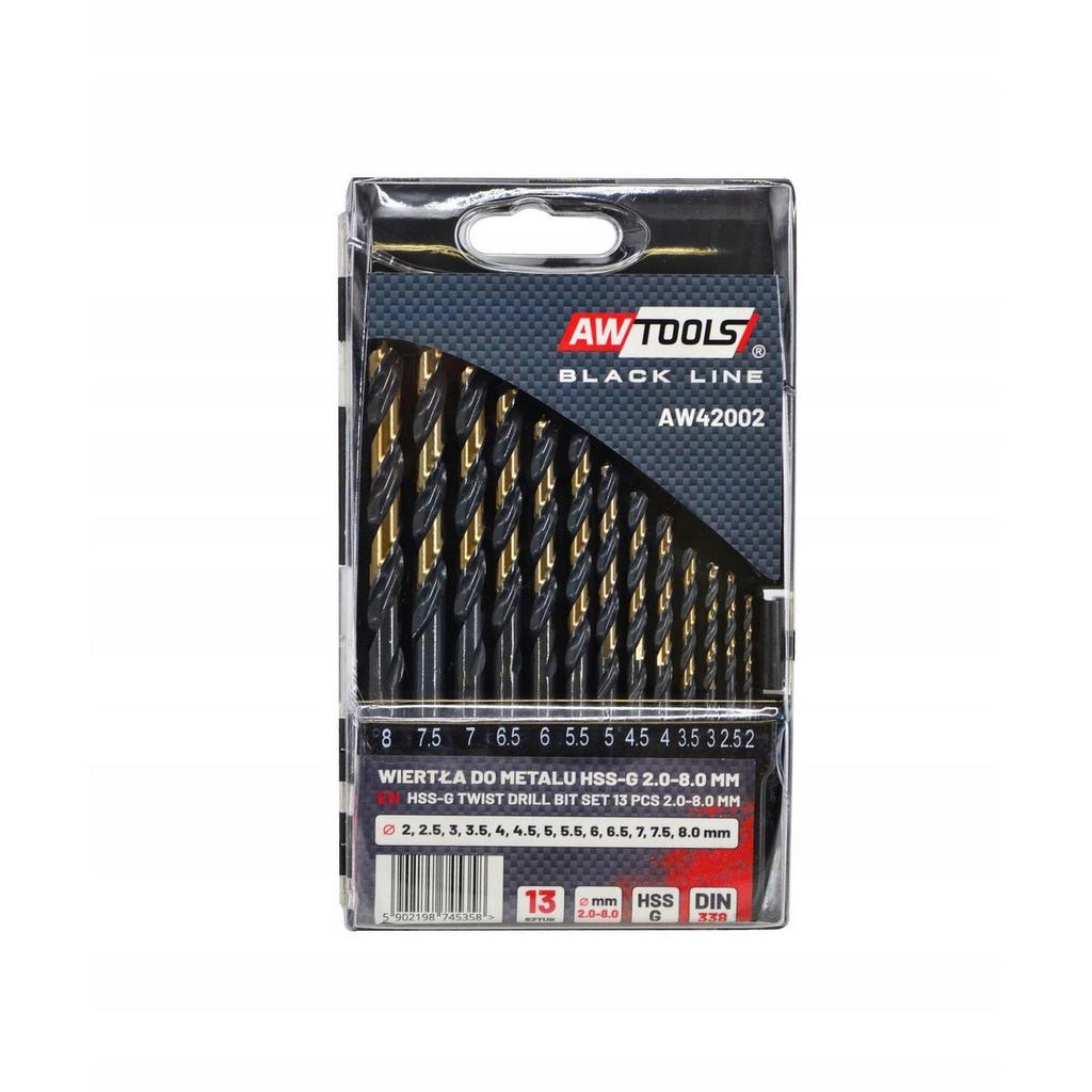 AW Tools Black Line Twist HSS Steel Drill Bit Set (Pack of 13)