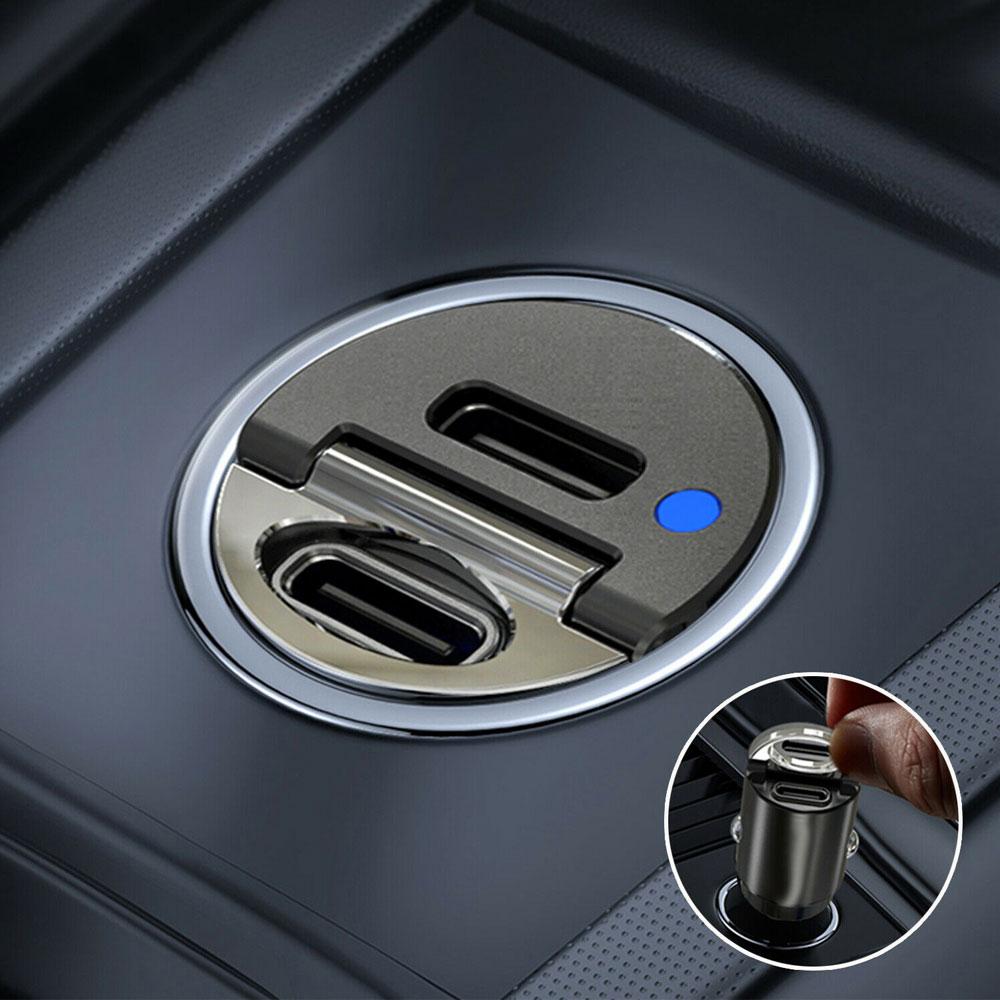 1x USB Type-C PD Автомобильное быстрое зарядное устройство 30 Вт мини-автомобильное быстрое зарядное устройство с двойным отверстием для автомобиля, быстрозарядное кольцо для автомобиля, аксессуары для салона автомобиля