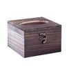 Solid Wood Tissue Case Vintage Metal Lock Desktop Tissue Box Household Home Living Room Decoration Storage Box Napkin Holder