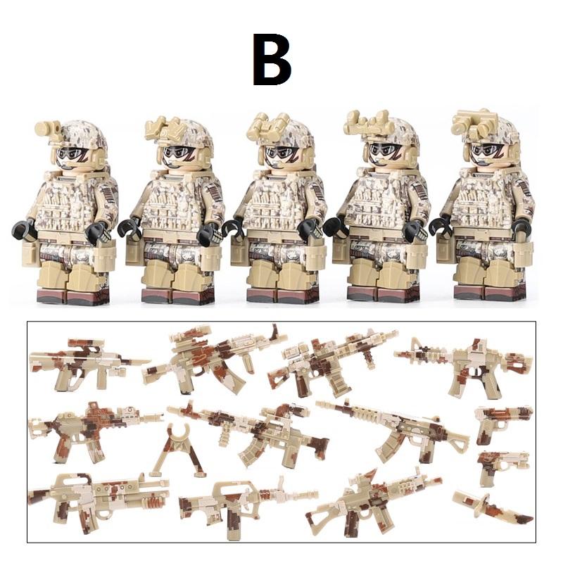 Us Special Forces Seals Soldiers SWAT Guns Weapon Building Blocks Kit Bricks Sets Classic Arms Model Kids Toys