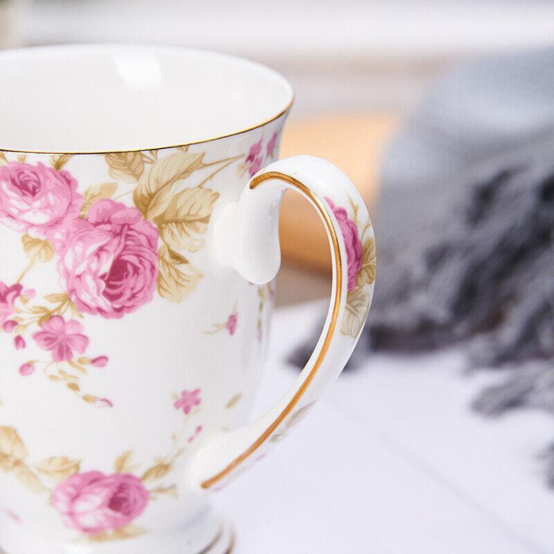 350ml Ceramic Coffee Mug Vintage Bone China Coffee Cup Mug Printed Teacup Breakfast Mug Drinkware Kitchen Accessories