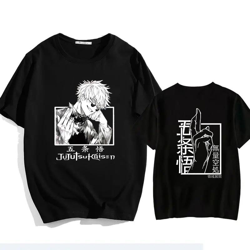 Японская Аниме Футболка Jujutsu Kaisen Годжо Унисекс Манга Годжо Сатору Графические Футболки С Коротким Рукавом Футболка Y2k Летние Топы