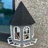 Hexagonal Hanging Bird Feeder Castle Style Outdoor Garden Bird House For Seeds Patio Balcony Decoration Durable Plastic