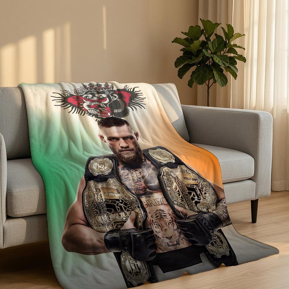 Спортивный плед C-Conor McGregor, короткий плюшевый плед, мягкий, приятный для кожи, для различных помещений, домашнего офиса