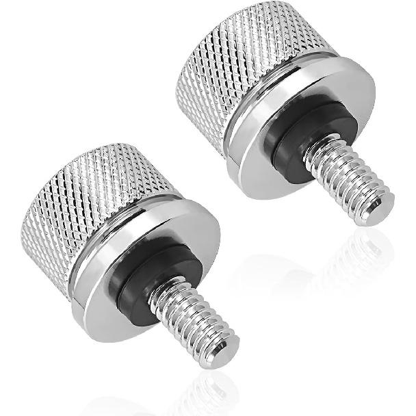 2 PCS Motorcycle Seat Bolt Screw, Aluminum Knurled Quick Release Bolt Seat Mount Screw, Fender Seat Bolt Screw for 1996–2024 Road King Street