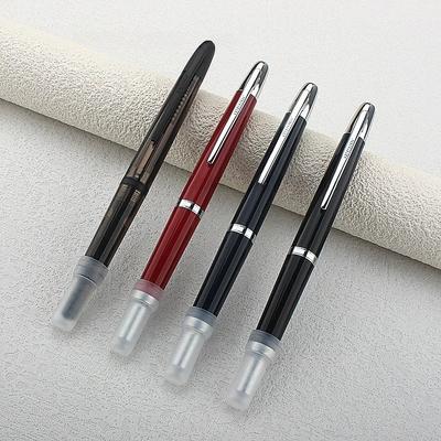 Гладкая нажимная перьевая ручка JINHAO 20, выдвижной наконечник EF F, прозрачно-черный, с конвертером, школьные и офисные принадлежности