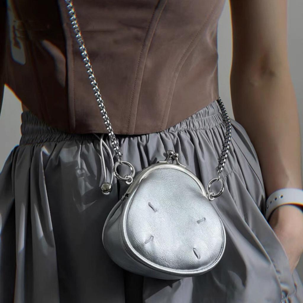 Новая Мода Универсальная Текстурированная Мини Милая Текстурированная Сумка-Клипса Цепочка Изысканная Женская Сумка на Одно Плечо Кроссбоди