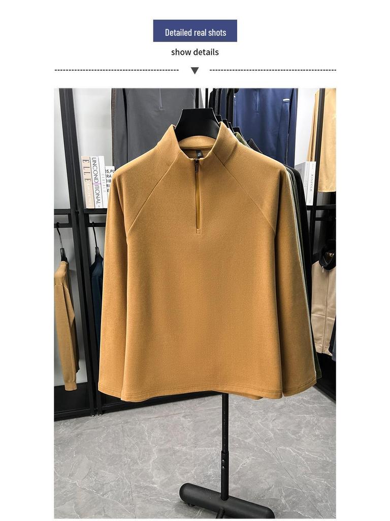 Мужская термофлисовая толстовка с полумолнией и длинным рукавом