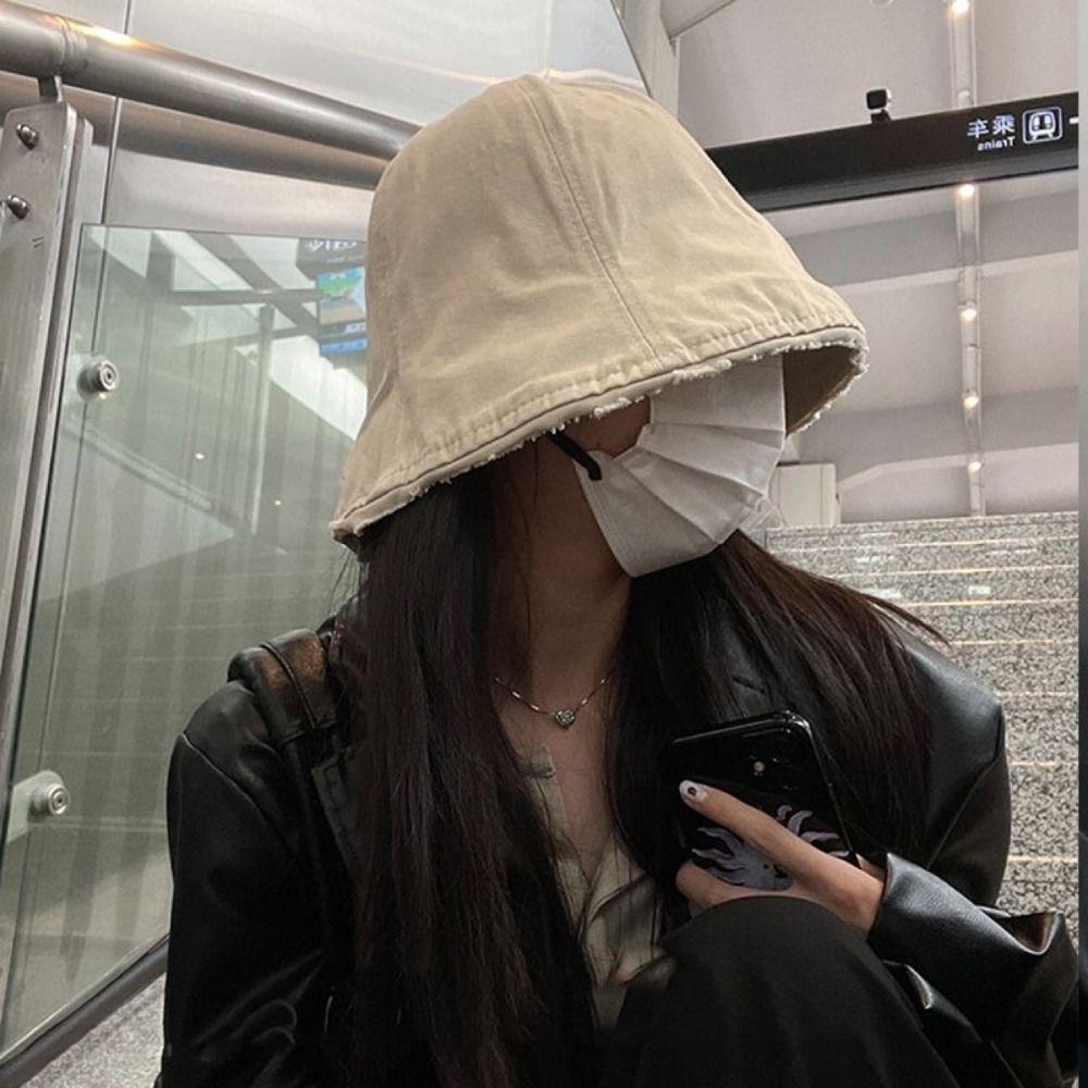 Женская панама с широкими полями, однотонная, для улицы, шляпа рыбака, повседневная хлопковая шляпа-ведро, для улицы