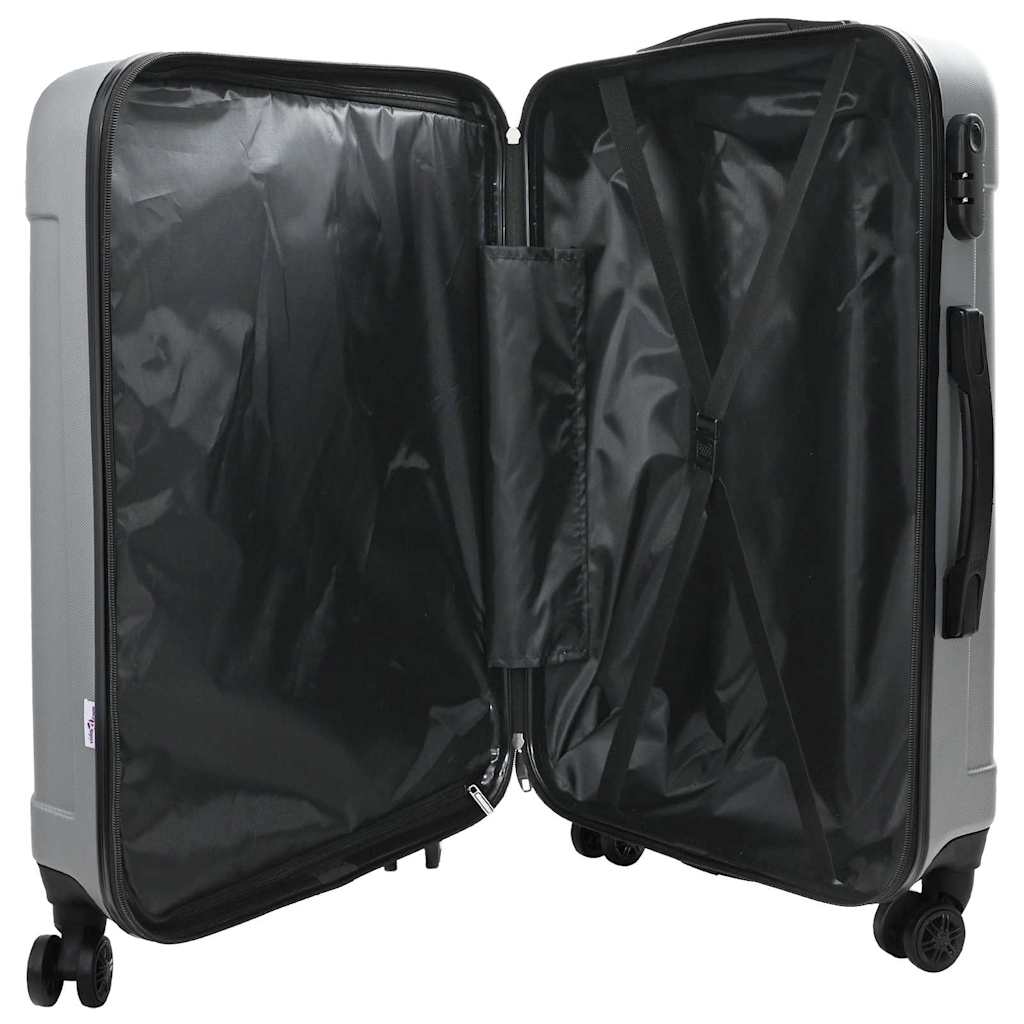 Suitcase Set with Lock 3 pcs Silver 50 x 31 x 78 cm ABS Plastic