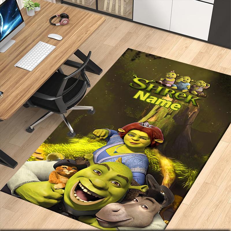 Custom Name Shrek Printed Carpet, for Office Chair Living Room Bedroom Kitchen Room Decor Gifts.