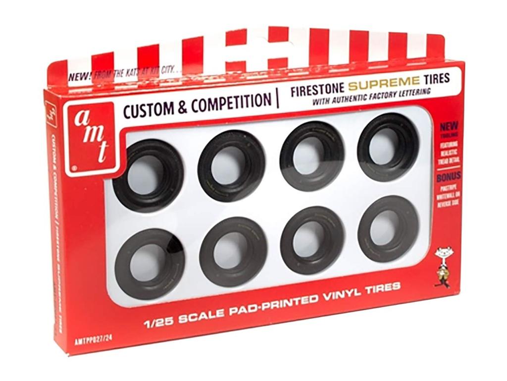AMT Firestone Supreme Tire Parts Pack for Plastic Model Kits 1/25 (AMTPP027)