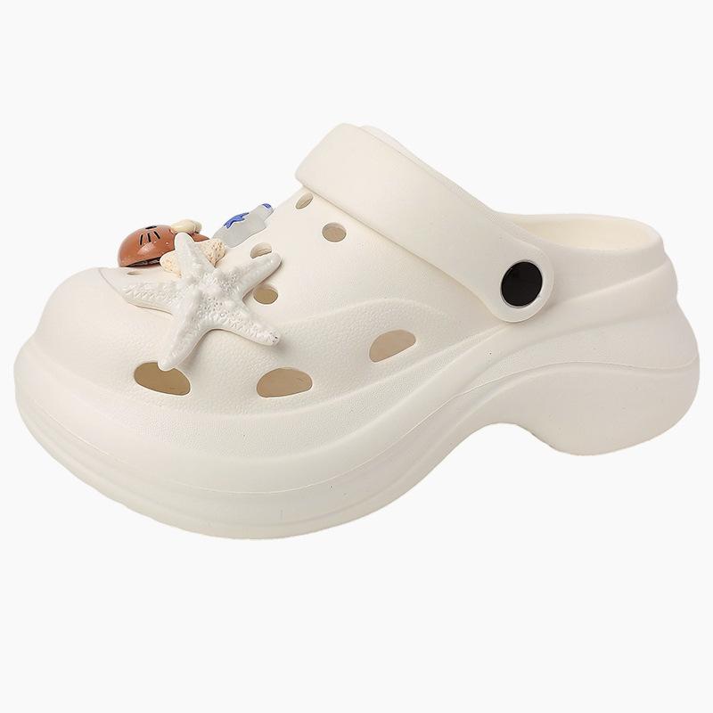 Тапочки женские модные универсальные повседневные милые летние новые пляжные туфли крутые тапочки обувь с отверстиями