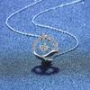 Real Moissanite Diamond Necklace For Women Girls 925 Sterling Silver Mini Moissanite Dolphin Pendant Necklace Fine Jewelry