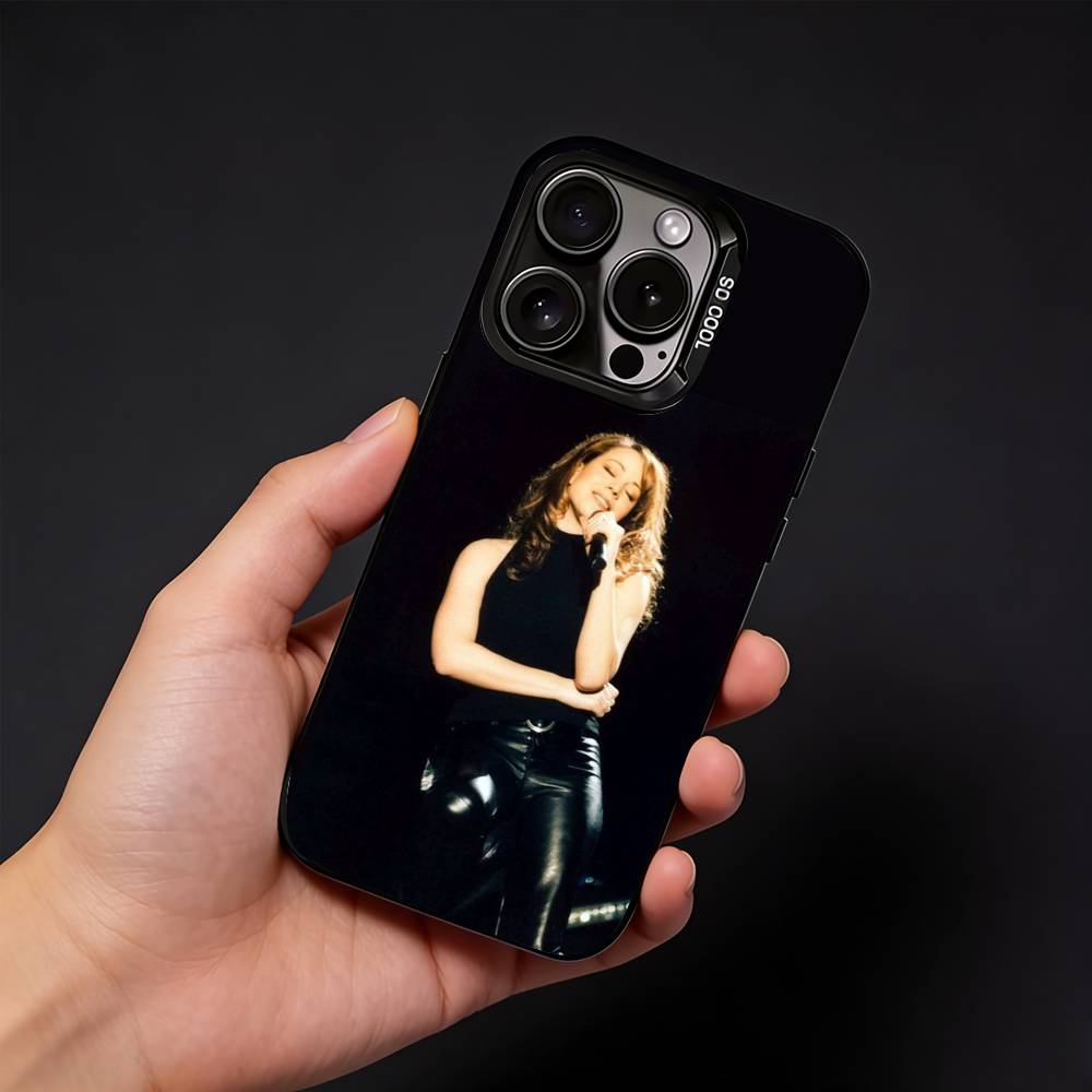 Singer M-Mariah Carey Phone Case For iPhone17, 16,15,14,13,12 Pro Max Black Candy Matte Shockproof Cover