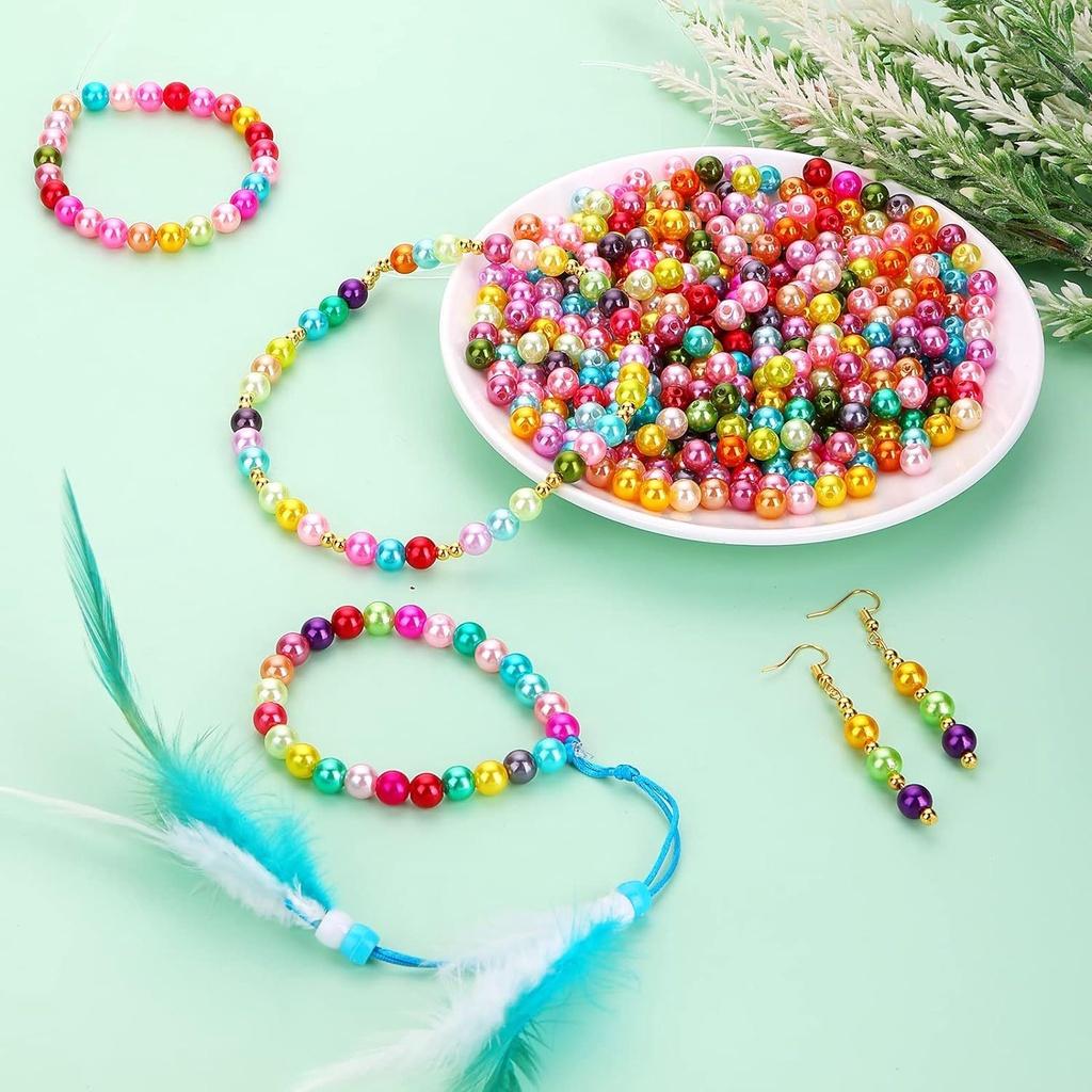 100 шт. 6/8 мм DIY для ожерелья, браслета, распорки, свободные бусины, серьги, ювелирные изделия, акриловые круглые