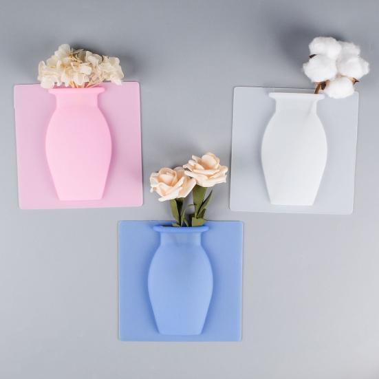 3/6Pcs Wall Mount Silicone Vase Reusable Self-Adhesive Home Office Indoor Refrigerator Window