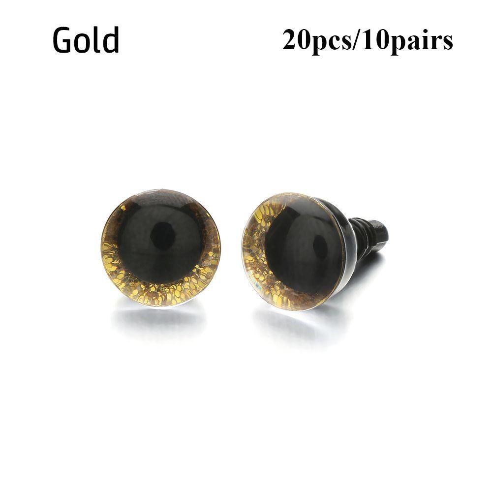 20pcs/10pairs 8 Colors Puppet Crystal Eyes with Washer Glitter Crystal Eyes DIY Doll Accessories