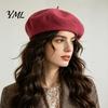 Solid Color Wool Hat Women French Beret Hat, Blend Artist Retro Style Painter Cap Cap, Cozy for Autumn Winter Vintage