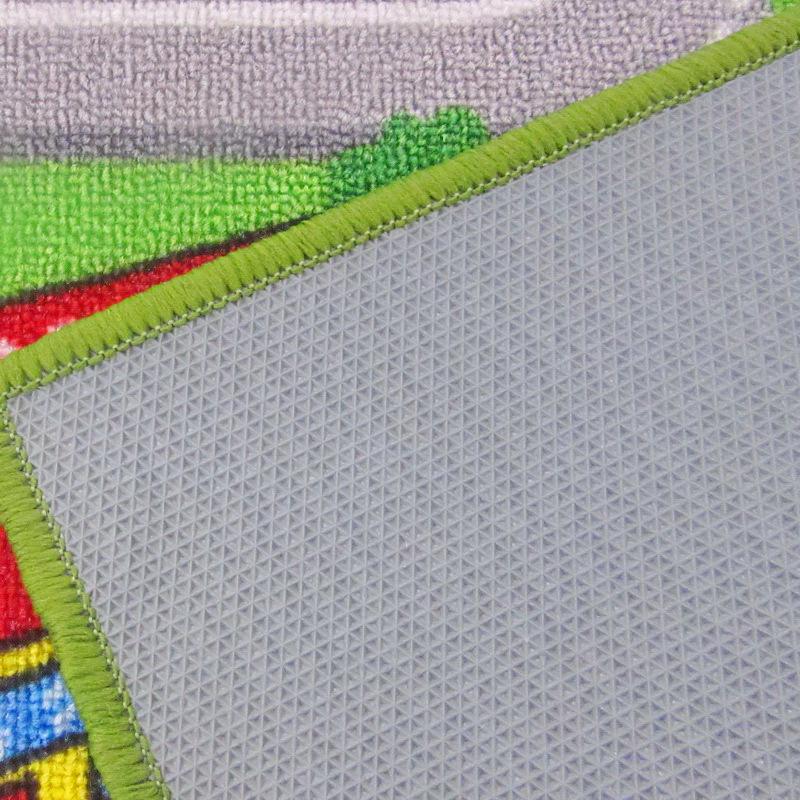 Children's City Road Play Mat - Machine Washable Traffic Game Rug for Crawling