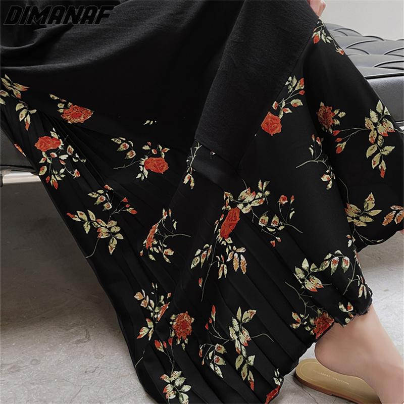 DIMANAF 2023, новое платье больших размеров, летняя женская футболка с цветочным принтом, свободные пляжные повседневные женские платья с круглым вырезом