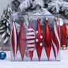 6 шт. Красный Цвет Украшение для Рождественской Елки Электролитическое Покрытие Уникальный Рисунок Конусная Подвеска для Рождественской Елки Ручная Работа Пластиковый Материал
