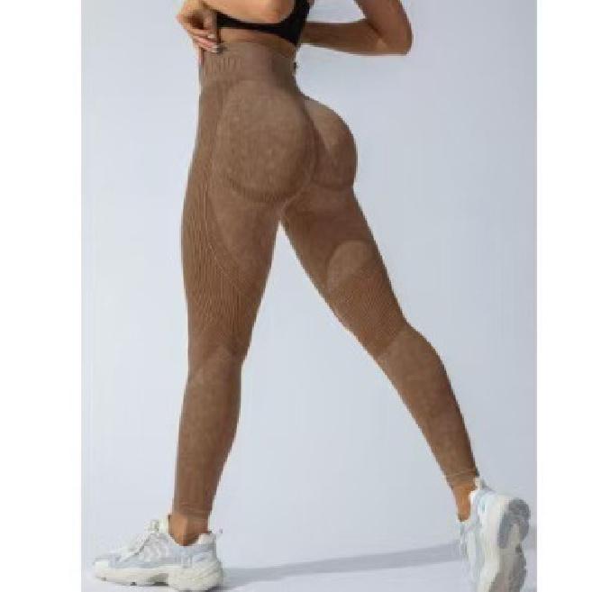 Новые матовые персиковые бесшовные брюки для йоги с эффектом ягодиц для женщин, облегающие леггинсы с надписью для фитнеса, упражнений, йоги для женщин