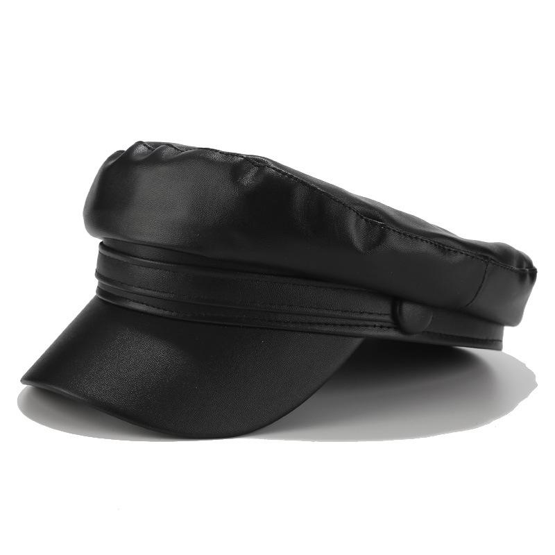 Ins Стиль Берет Военная Кепка Женская Повседневная Плоская Кепка Капитанская Кепка Дальнобойщик Мода Кожаная Путевая Кадетская Кепка Художника Восьмиугольная Кепка