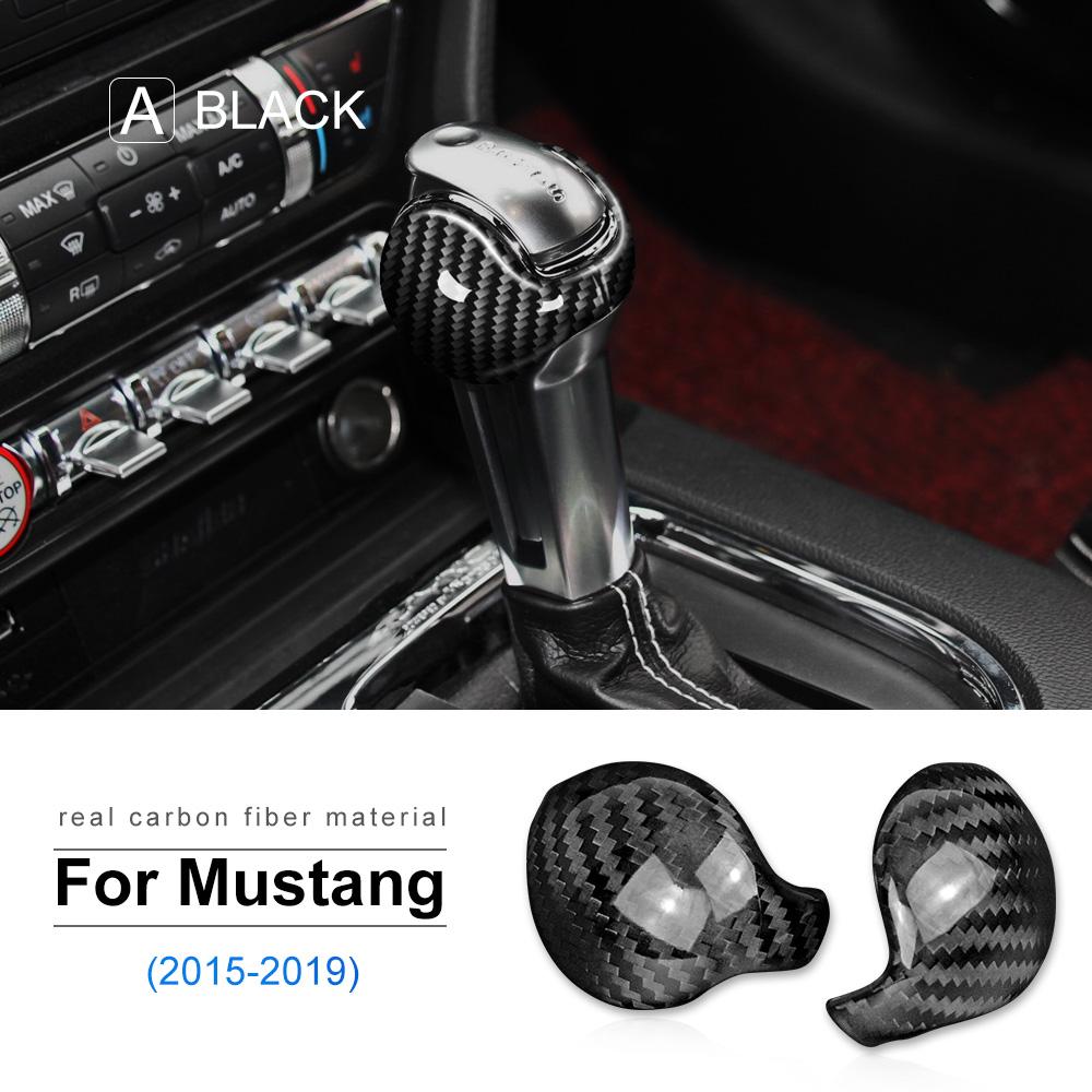 Real Hard Carbon Fiber Sticker for Ford Mustang 2015 2016 2017 2018 2019 2020 2021 2022 Accessories Interior Gear Shift Knob