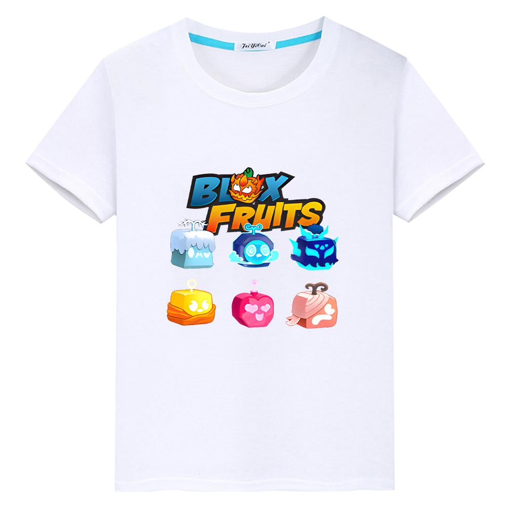 Новая футболка Game Blox Fruits для детей, мальчик 10 лет, 100% хлопок, короткие топы, футболки y2k one piece anime, футболка pride, детская одежда для девочек