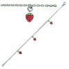[J5433] - Children's Silver Bracelet 'Strawberries' Silver Red (rhodium-plated) - 10x5 Mm