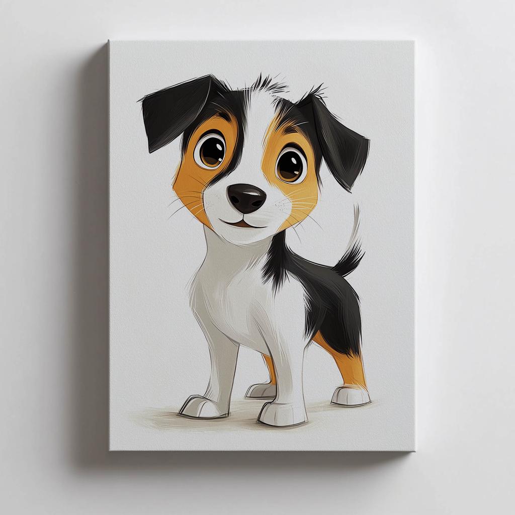 Jack Russell Terrier Dog Poster Jack Russell Terrier Dog Poster, 50X70 Cm, Dark Brown Wooden Frame, 230 Gsm Matte Paper