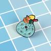 Синяя эмаль Уникальная брошь-пинка с мультяшным персонажем Стильный значок из сплава для ношения Унисекс
