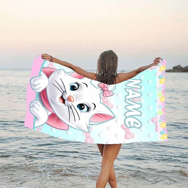 1pc Marie3 Beach Towel with Custom Name, Beach/Swimming/Bath/Picnic/Camping Towel, Suitable for Seaside Beaches