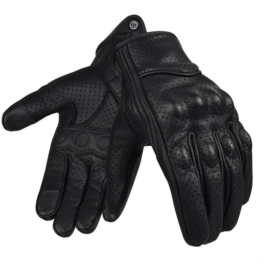 Мотоциклетные перчатки из козьей кожи для мужчин и женщин, дышащие мотоциклетные перчатки с сенсорным экраном, спортивные перчатки для верховой езды