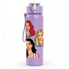 1PC Curly Hair Red Lady Portrait 750ml Color Plastic Sports Water Bottle Leakproof Flip Straw Lid Suitable for Sports Office Home Use