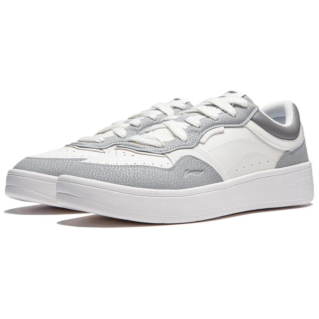 Li Ning Xingchu 2.0 V2 Versatile Casual Comfortable Thick Sole Height Increasing Non-Slip Wear-Resistant Skate Shoes Men Sneakers White Gray AGCU107-5