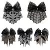 Lace Spider Web Hair Clip Spring Clip Halloween Hairpin Creative Bat Head Veil  Hair Accessories
