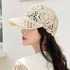 Peaked Cap Women's Summer Thin Hollow Crochet Hat Women's Summer Versatile Knitted Hat Fashion