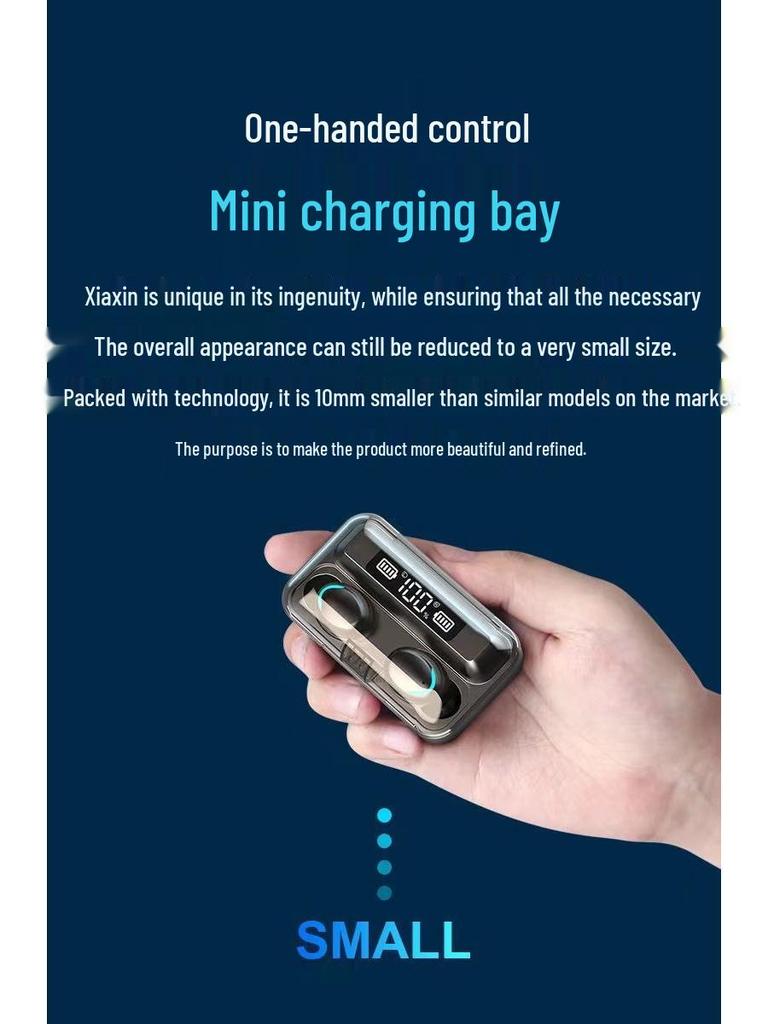 F9 Двухэкранные TWS Bluetooth 5.0 Наушники с Power Bank и Умным Шумоподавлением