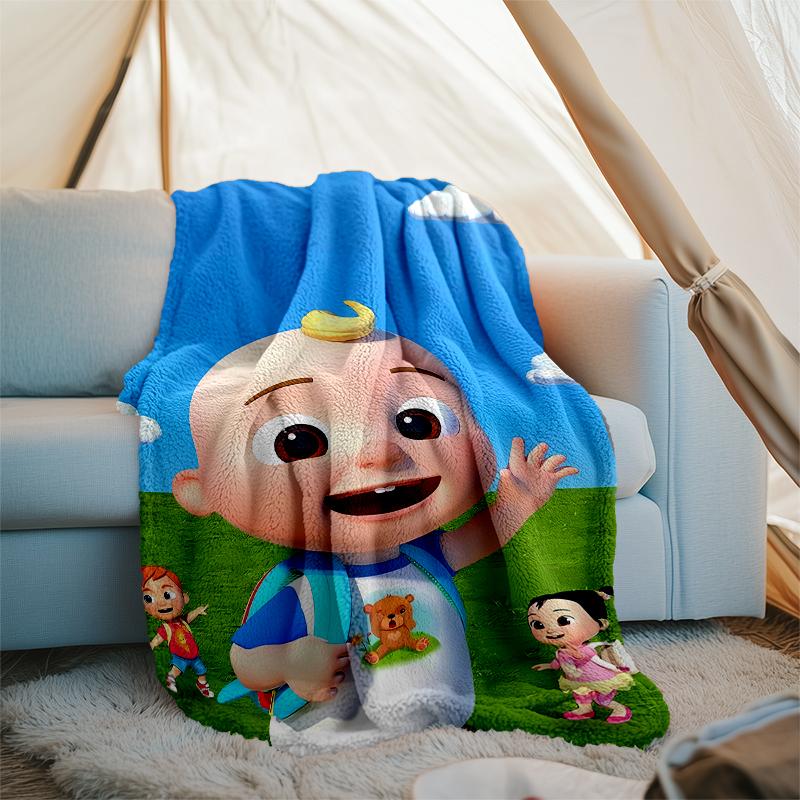 CoComelon Theme Printed Blanket - Perfect for Couch, Bed, Travel & Outdoor Use | Machine Washable, Cozy & Durable.