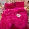 Luxury 4 Piece Super Fluffy Soft Coral Fleece Warm Cozy Mink Bedding Set Velvet Duvet Cover Bedding Set Blanket Bed Cover