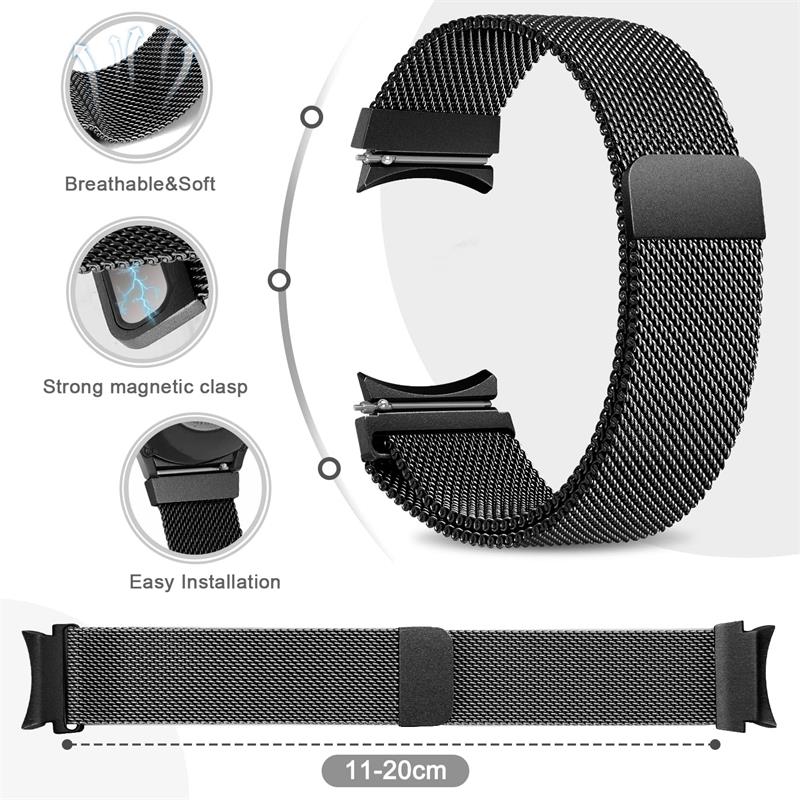 Ремешок 20 мм без зазоров для Samsung Galaxy Watch 7 5 pro/4 Classic 44мм 46 40мм 43мм 47мм Миланский петлевой браслет Ремешок Galaxy Watch 6