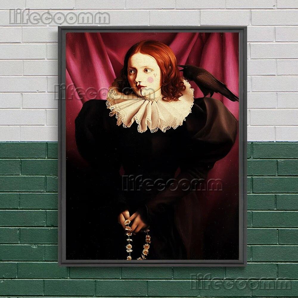 Жуткая готическая девушка в винтажном стиле, настенная живопись на холсте, бабочка, невеста и паук, леди, художественный постер и принт для декора гостиной, без рамки