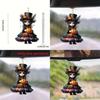 Acrylic Halloween Witch Car Rearview Mirror Decoration With Cartoon Style For Auto Interior Decor