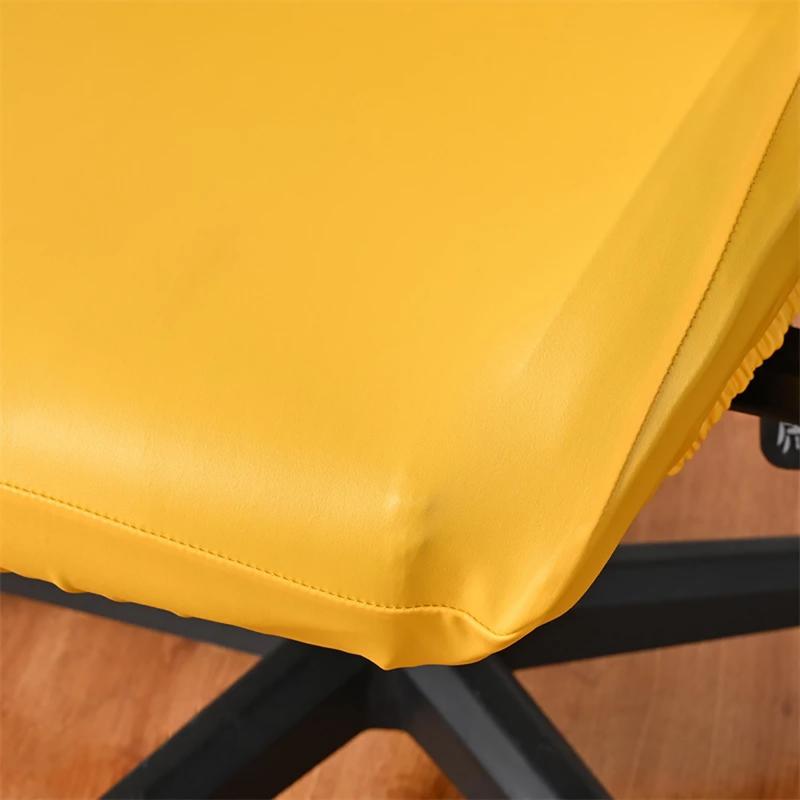 Waterproof PU Leather Slip Covers Game Chair Cover Office Elastic Chair Monochrome Armchair Cover Computer Chair Learning Game Room